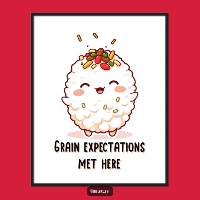 Free Printable Wall Art: Funny Kawaii Fried Rice, Whimsical Kitchen Decor
