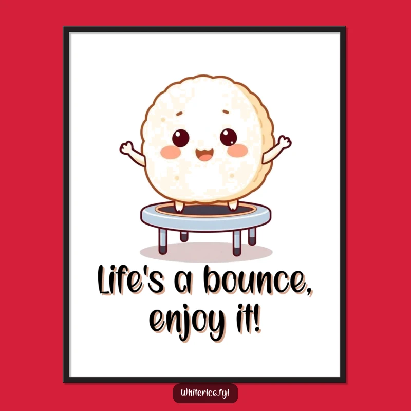 Free Printable Wall Art: Giggling Rice Cake, Funny Downloadable Decor for a Playful Space