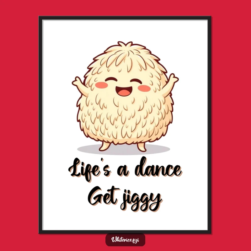 Free Printable Wall Art: Giggling Rice Dance - Funny Downloadable Decor