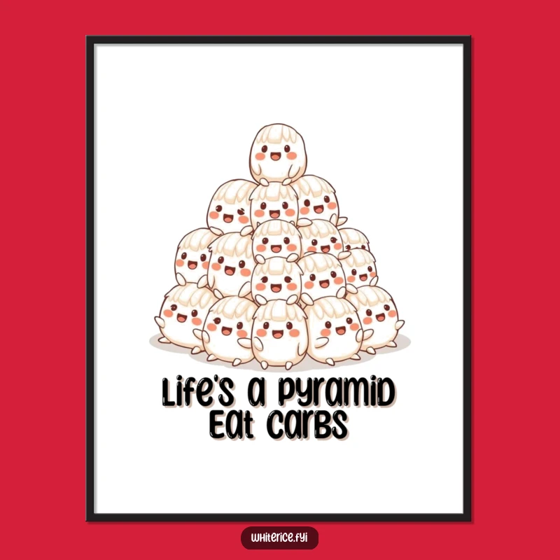 Funny Free Printable Wall Art: Wobbly Rice Pyramid, Quirky Decor, Downloadable Art