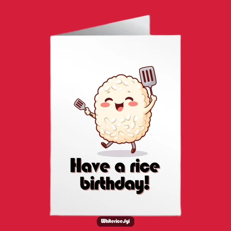 Free Printable Birthday Card: Dancing Rice - Fun Foodie Downloadable Gift!
