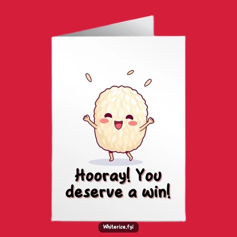 Free Printable Birthday Card: Dancing Rice Grain Win, Hilarious Downloadable Gift