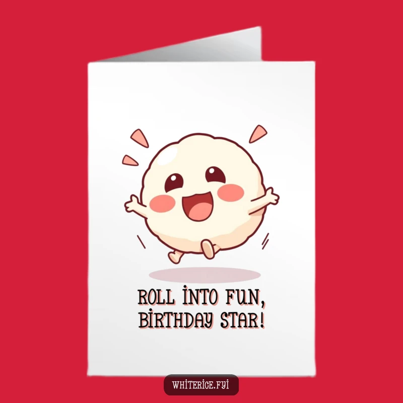 Free Printable Birthday Risotto Ball Card: Funny Kawaii Downloadable Greeting for Food Lovers