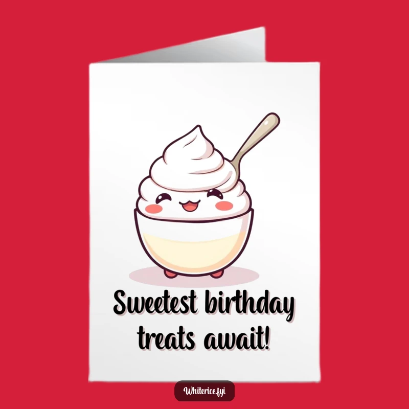 Free Printable Rice Pudding Birthday Card: Spooning Fun, Downloadable Gift