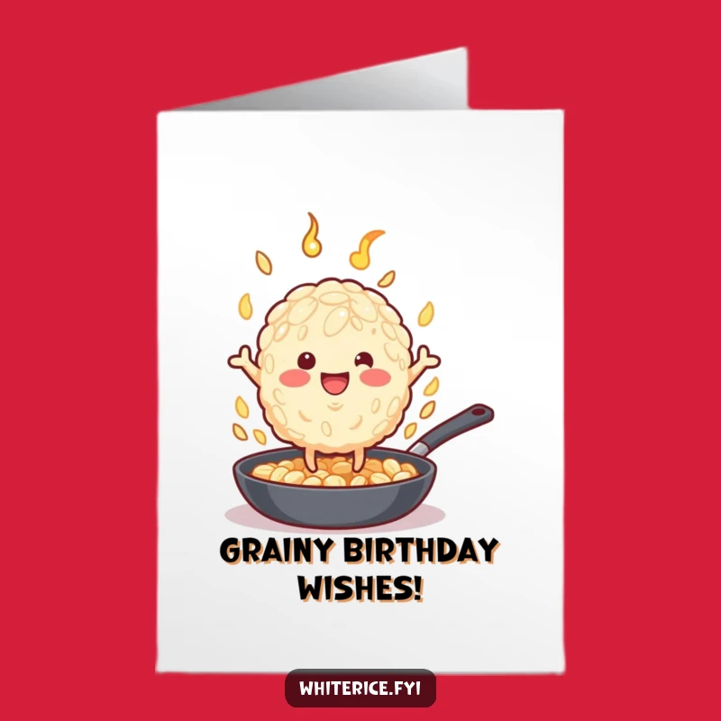 Free Printable Birthday Card: Funny Flipping Rice Grain, Hilarious Downloadable Gift!