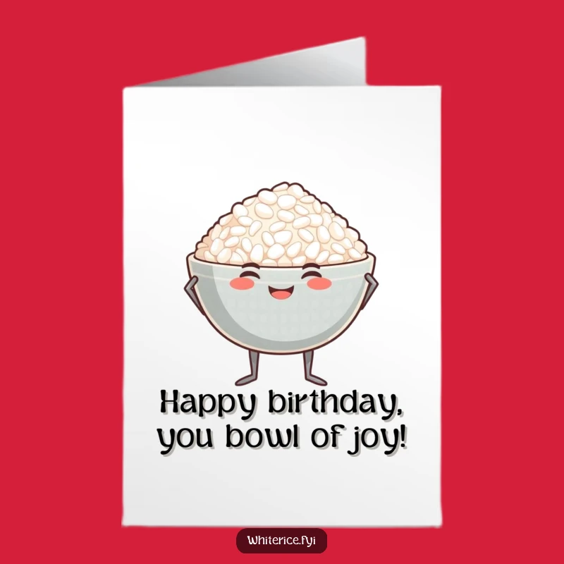 Free Printable Rice Bowl Birthday Card: Funny Food Downloadable Gift!