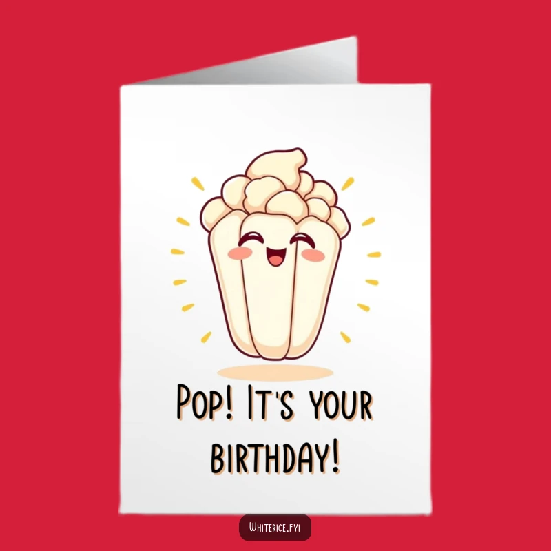 Free Printable Funny Birthday Card: Kawaii Popcorn Bursts with Joy!