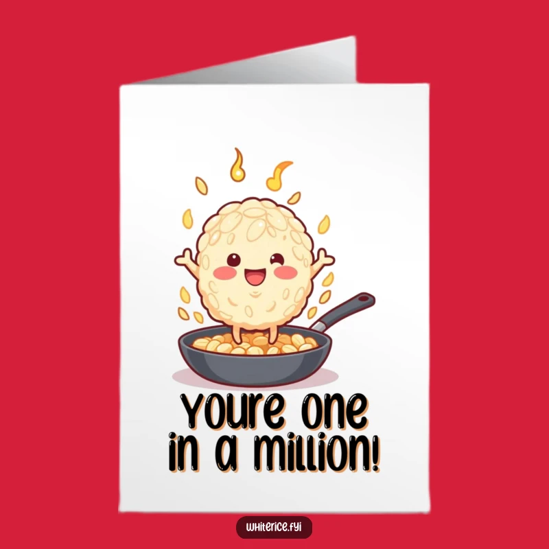 Free Printable Congrats Card: Cheerful Rice Grain Flipping, Perfect Downloadable Gift!