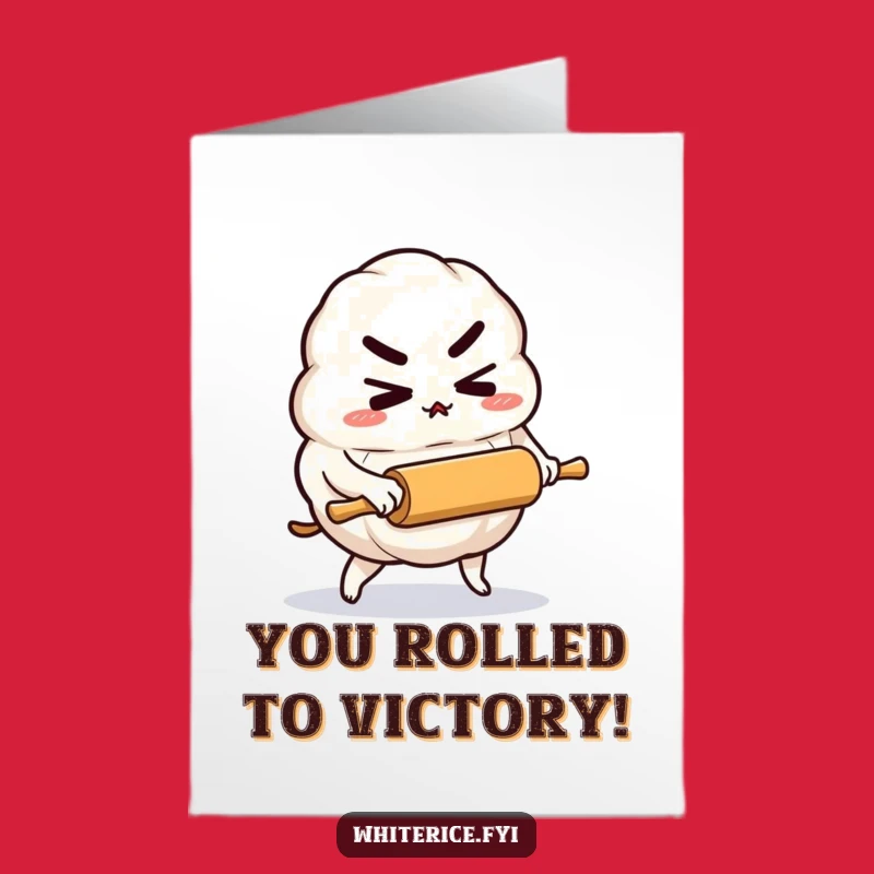 Free Printable Congrats Card: Chef Dumpling's Triumph, Rolling Success, Downloadable