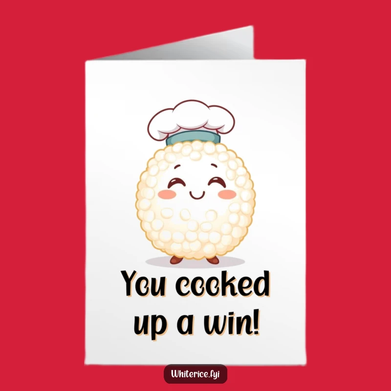 Free Printable Congrats Card: Chef Rice Grain Celebrates, Humorous Downloadable Gift