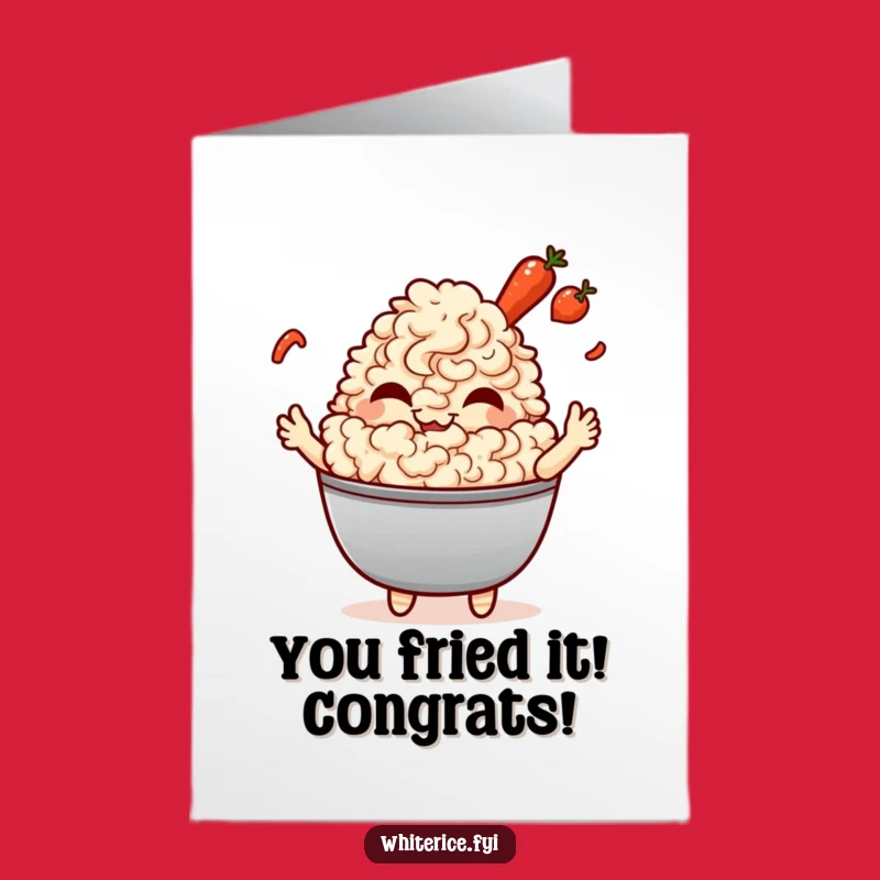 Free Printable Congrats Card: Fried Rice Tosses Veggies to Cheer Your Success