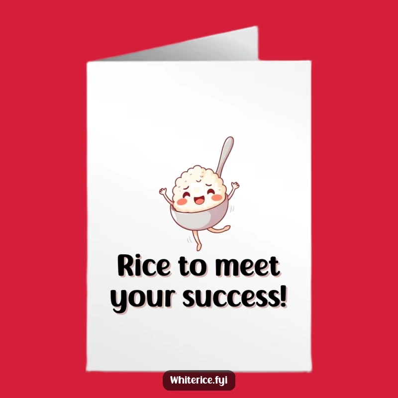 Free Printable Congrats Card: Humorous Dancing Rice Spoon Pirouette Digital Download