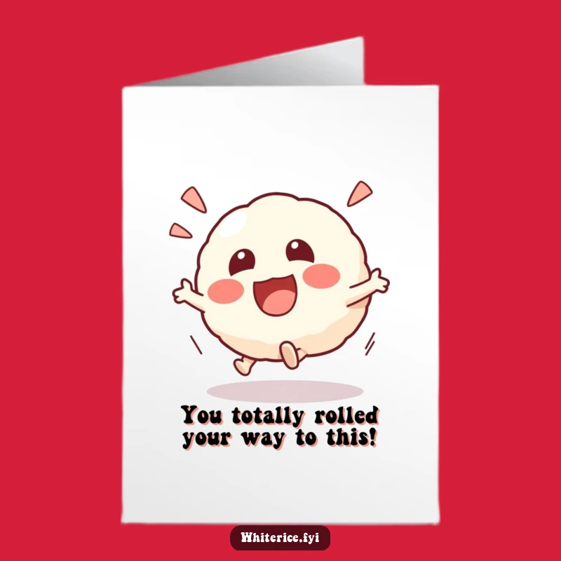 Free Printable Congratulations Risotto Ball Card: Funny Kawaii Downloadable for Victories