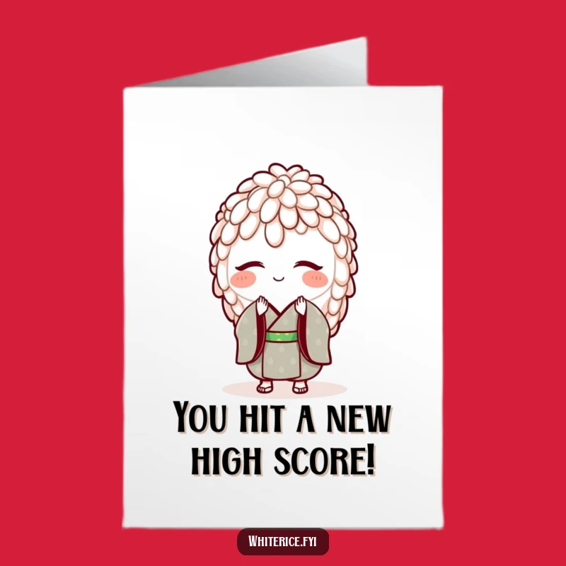 Free Printable Congrats Card: Bowing Rice Kimono Cheer DIY Digital Download