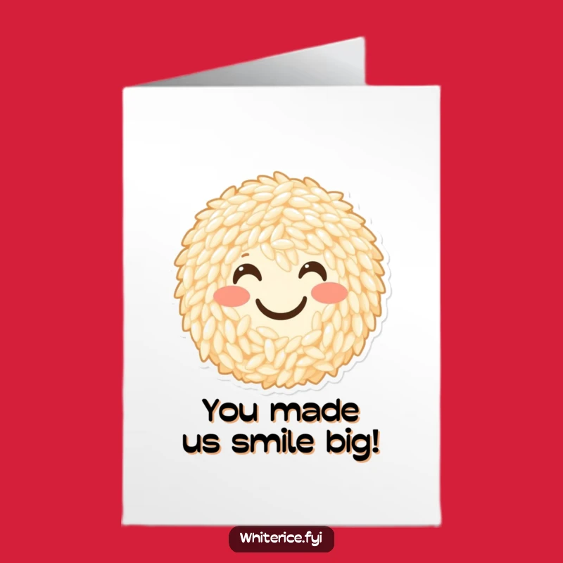 Free Printable Congrats Card: Happy Rice Smiley Face Cheer DIY Digital Download