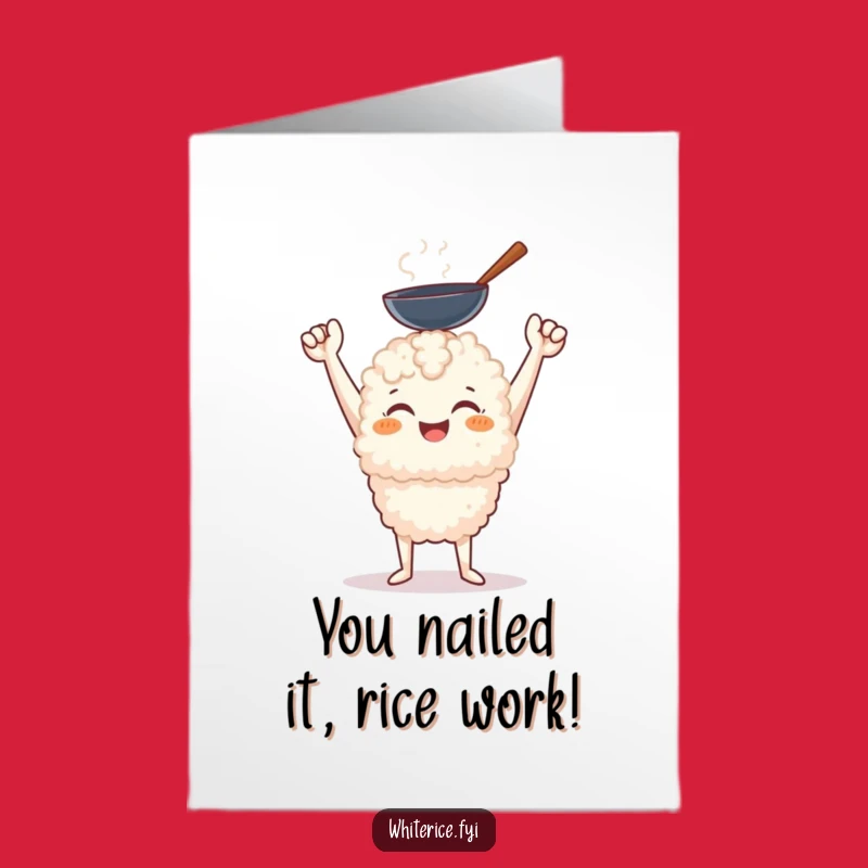 Free Printable Congrats Card: Rice Wok Success Celebration Downloadable Gift