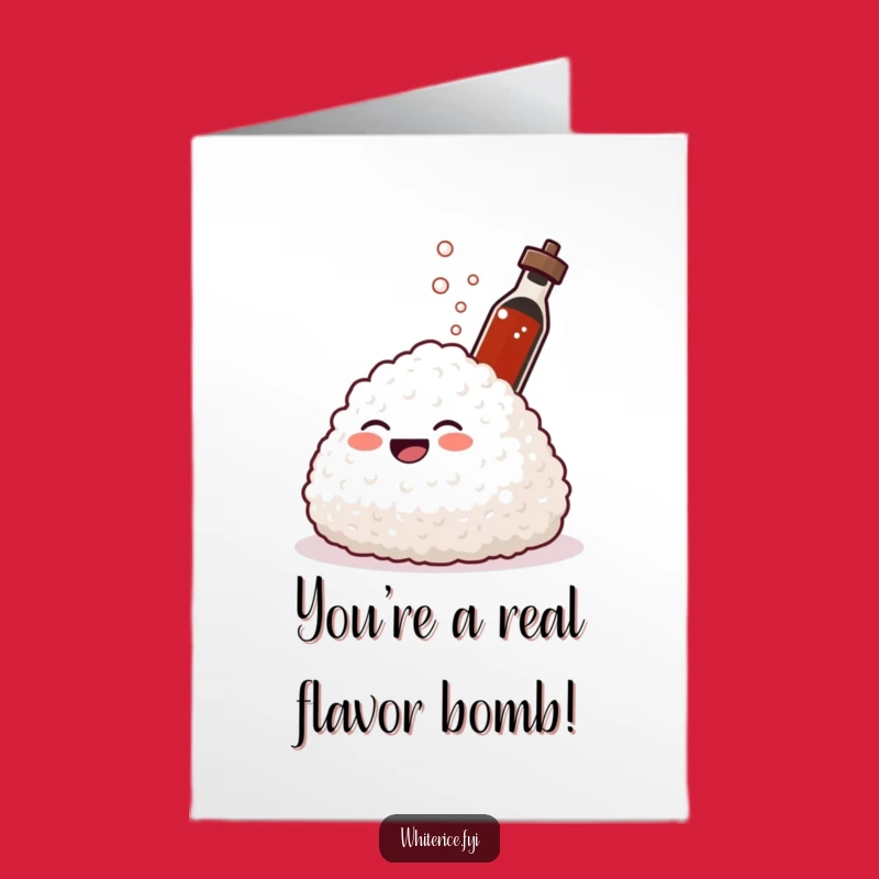 Free Printable Congrats Card: Giggling Rice Soy Sauce Splash DIY Digital Download