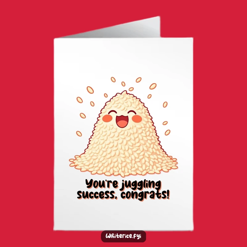Free Printable Rice Juggling Congratulations Card: Funny Food Downloadable!