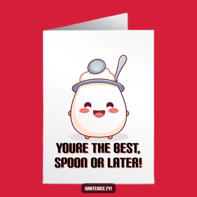 Free Printable Rice Pudding Congrats Card: Spoon Hat Fun Downloadable Gift