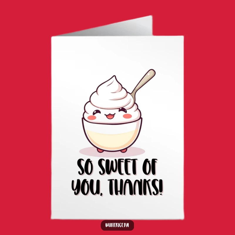 Free Printable Rice Pudding Thank You Card: Sweet Gratitude, Downloadable