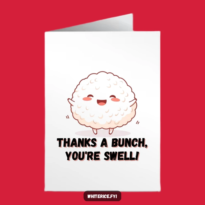 Free Printable Rice Thank You Card: Funny Food Downloadable Gift!