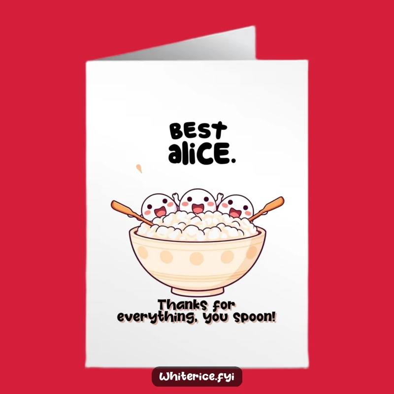Free Printable Thank You Card: Cheering Rice for a Lively Downloadable Note