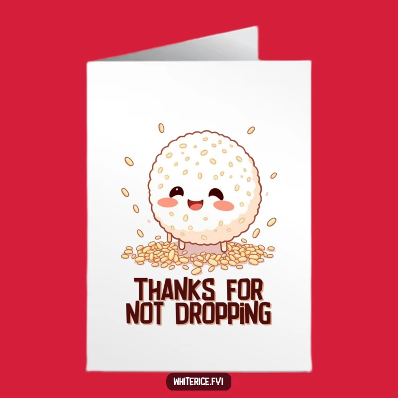 Free Printable Thank You Card: Funny Rice Ball Effort, Gratitude, Downloadable Gift