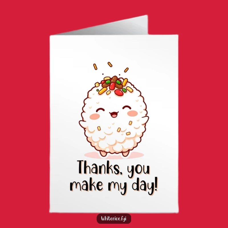 Free Printable Thank You Card: Kawaii Fried Rice, Thanks A Bunch!