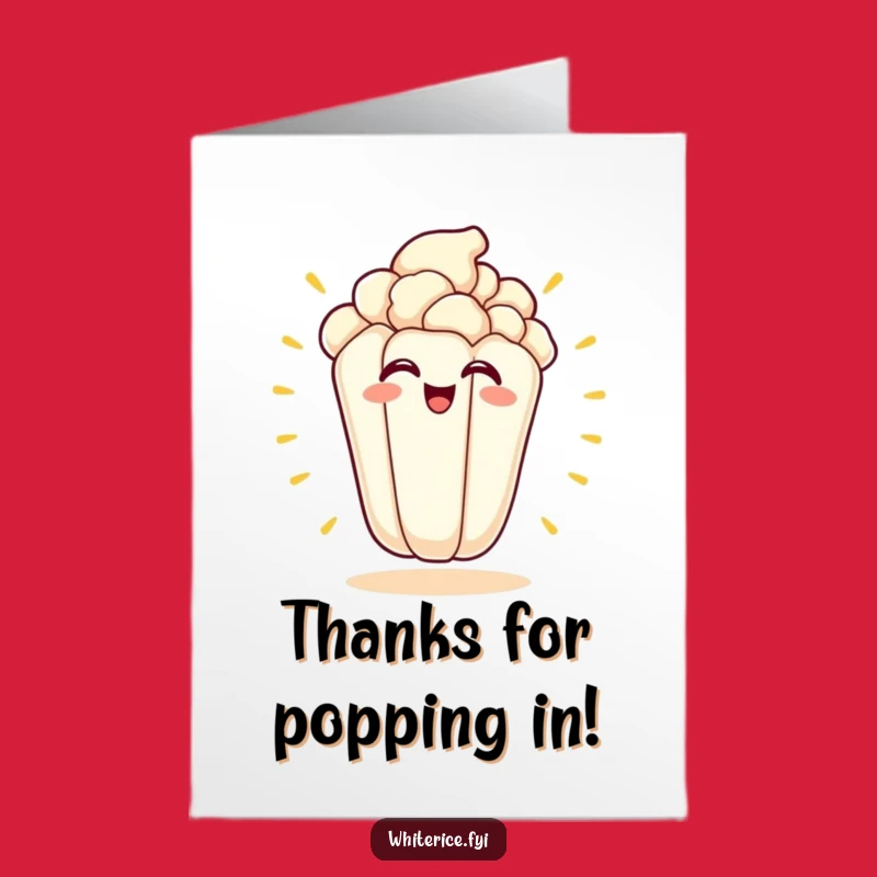 Free Printable Thank You Card: Kawaii Popcorn Says Thanks A Pop!