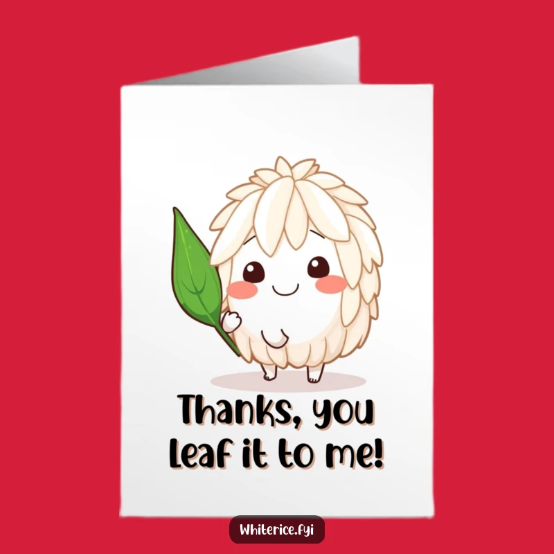 Free Printable Thank You Card: Spinning Rice Pal - Funny Downloadable Gift