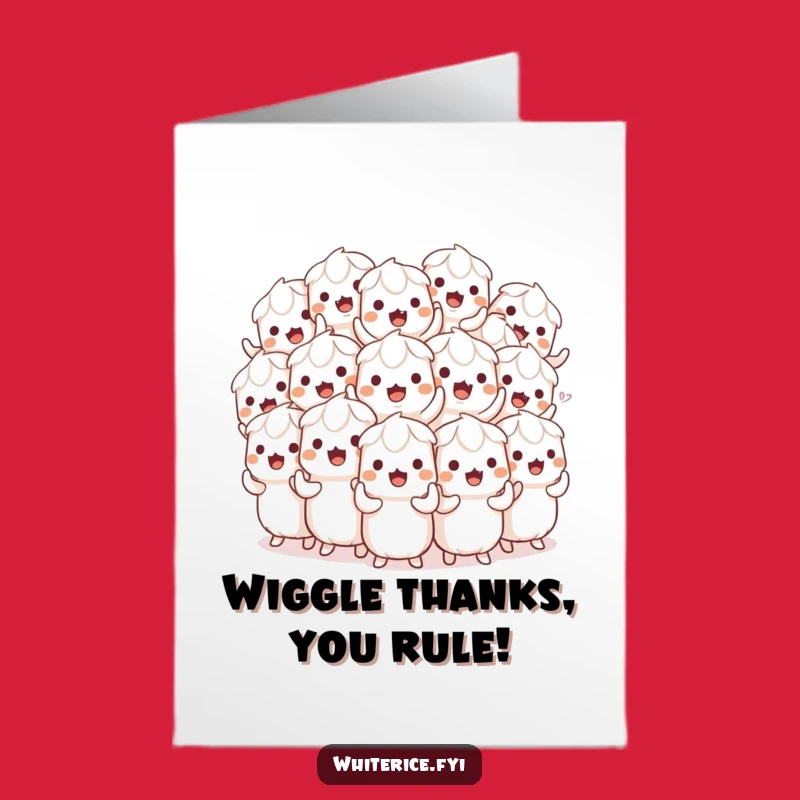 Free Printable Thank You Card: Wiggling Rice Pile, Humorous Downloadable Digital Gift
