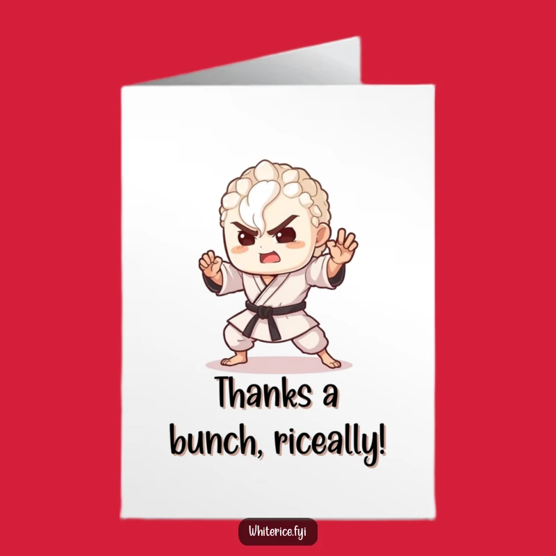 Free Printable Rice Warrior Thank You Card - Funny Downloadable for Gratitude
