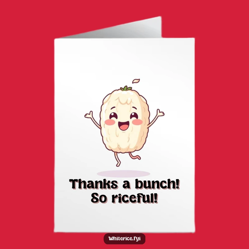 Free Printable Thank You Card: Dancing Rice for a Funny Downloadable Gesture