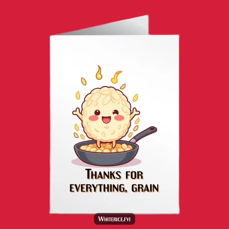 Free Printable Thank You Card: Goofy Rice Grain Action, Hilarious Downloadable Gift!