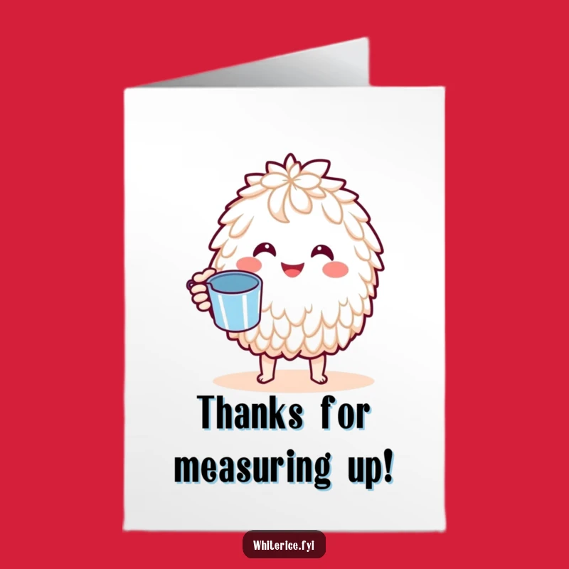 Free Printable Thank You Card: Basmati Rice Measures Gratitude with a Tiny Cup