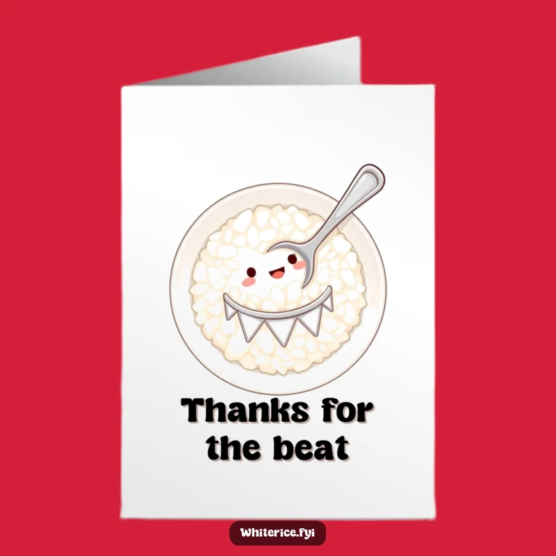 Free Printable Thank You Card: Rice Drummer Spoon, Quirky Downloadable Gift Expressing Gratitude