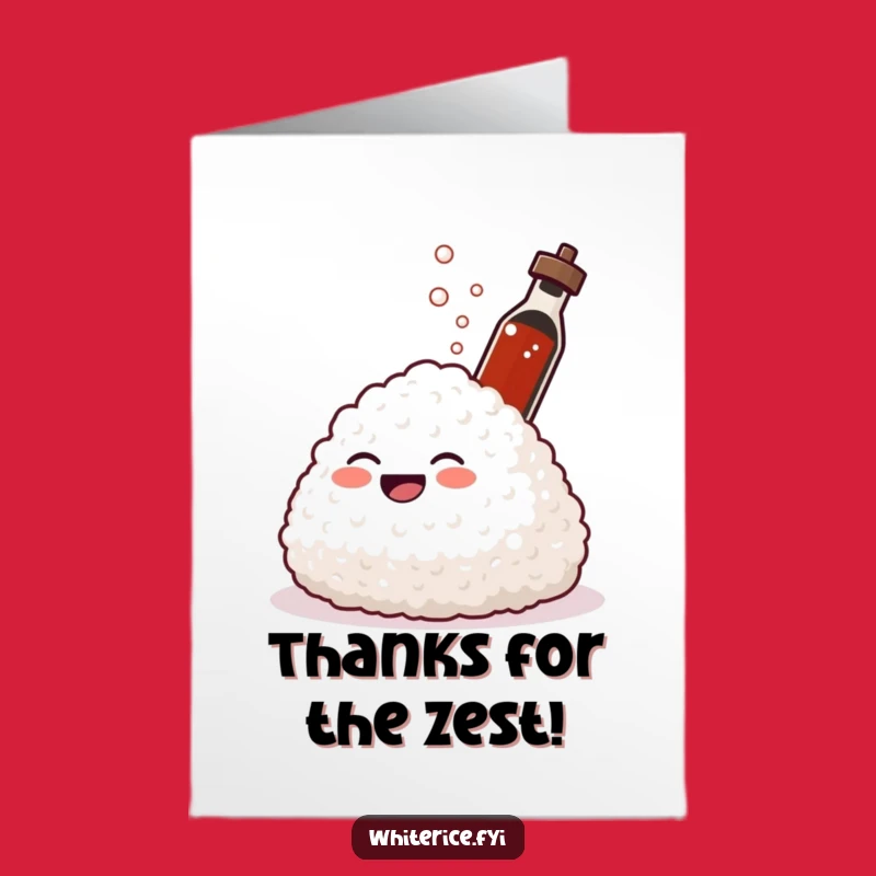 Free Printable Thank You Card: Giggling Rice Soy Sauce Fun DIY Digital Download