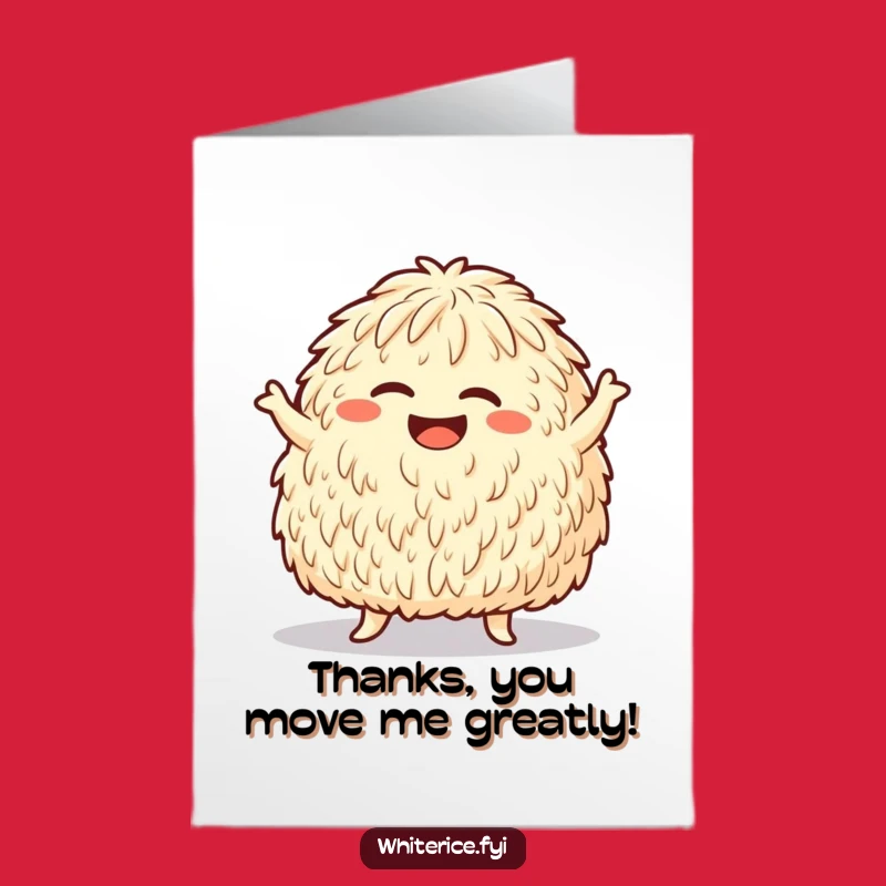 Free Printable Thank You Card: Giggling Rice Dance - Funny Downloadable Gift