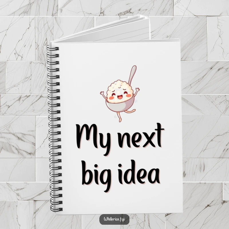 Funny Notebook: A joyful spoonful of rice pirouetting elegantly, perfect for capturing thoughts with a humorous and artistic touch.