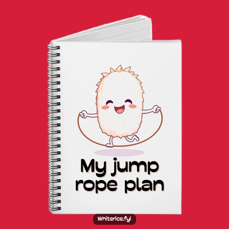 Funny Rice Jumps Rope Notebook: Jot Down Goals with a Happy Grain