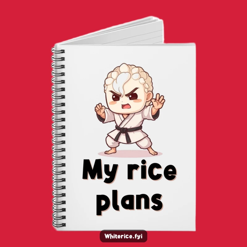 Funny Rice Martial Arts Notebook - Delighted Grain Journal Gift