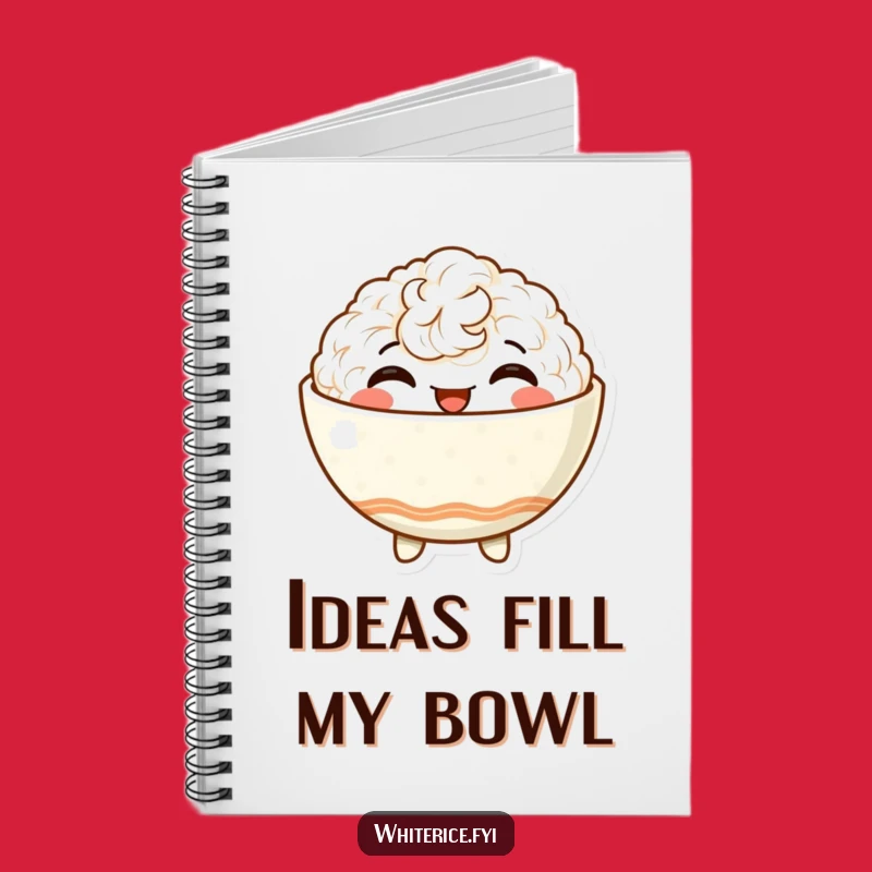 Funny Satisfied Rice Bowl Notebook - Jot Down Happy Thoughts Perfect Funny Gift