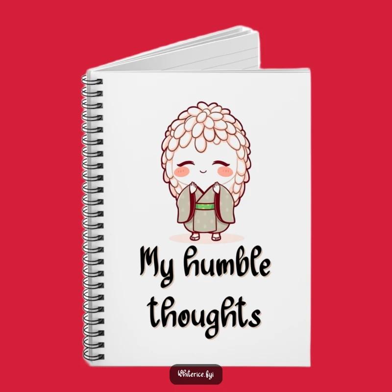 Funny Rice Kimono Notebook: Jot Down Polite Thoughts with Bowing Grain Charm