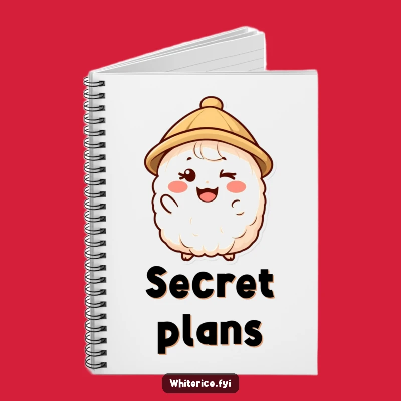 Funny Winking Rice Notebook - Jot Down Secrets with a Smile!