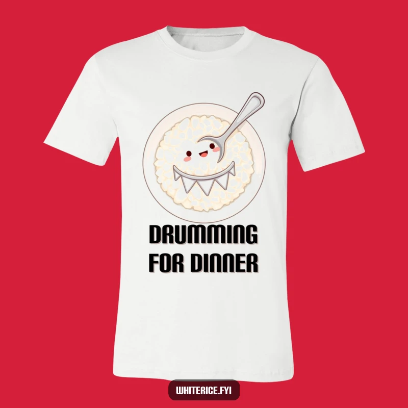 Funny Drumming Rice T-Shirt: Wearable Music for Foodie Fun!