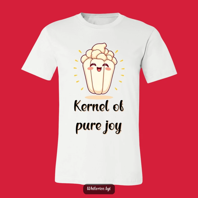 Funny Kawaii Popcorn T-Shirt: Excited Popping Character