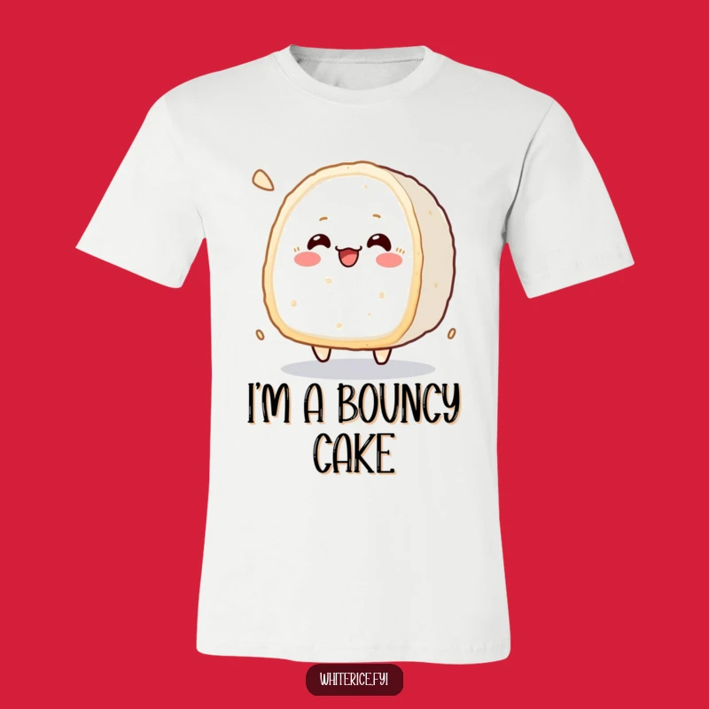 Funny Kawaii Rice Cake T-Shirt: Cheerful Bouncing Style