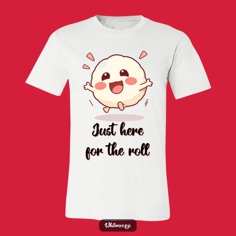 Funny Kawaii Risotto Ball T-Shirt: Excited Rolling Character, Playful Fun Gift