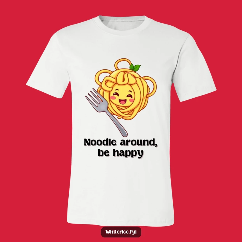 Funny Noodle Chef T-Shirt: Joyful Character Twirling Noodles, Great Gift