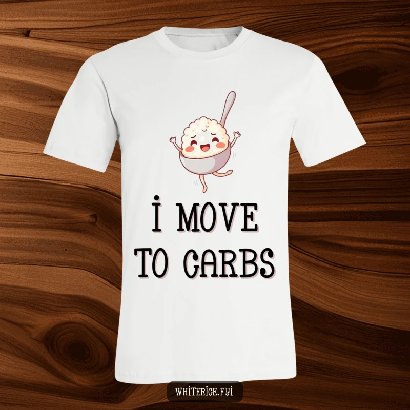 Funny T-Shirt: A joyful spoonful of rice in mid-pirouette, celebrating culinary grace and playful dance moves.